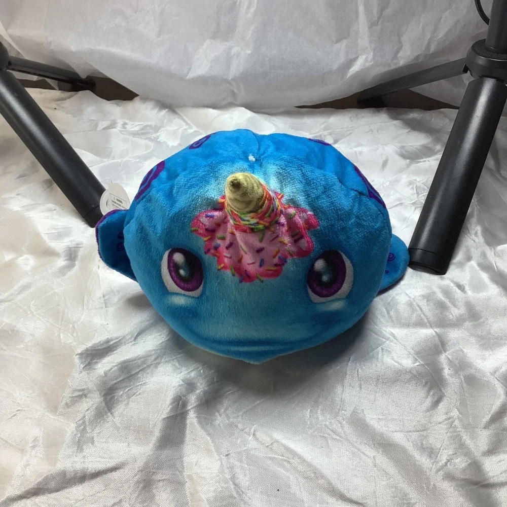 Flip-A-Rooz Reversible Narwhal Plush‎ Purple Blue Daddys Girl Mommys World NWT